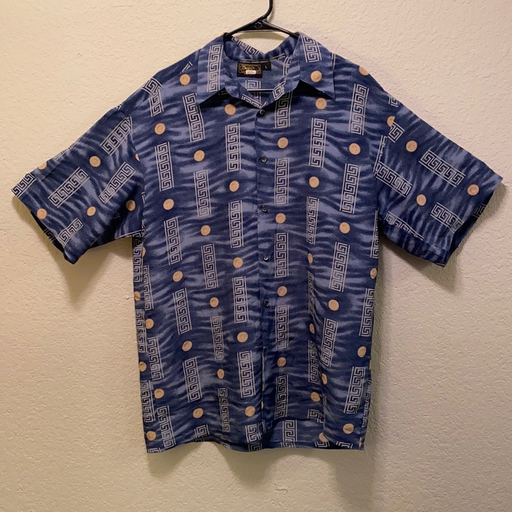 Vintage Style Monzini Geometrical Print Shirt